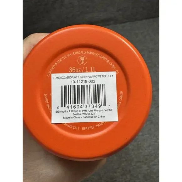 STANLEY Aerolight IceFlow Bottle Cap and Carry Wide Mouth 36 oz Tigerlily Orange - Picture 7 of 7